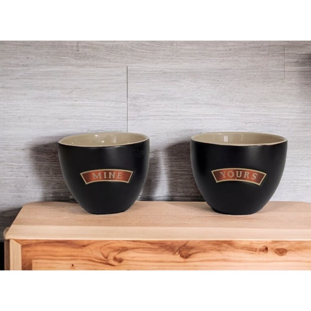 Baileys Irish Cream "Yours" and "Mine" Ceramic Dessert Bowls Set